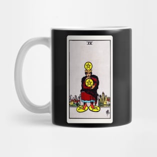 Card #67 - Four Of Pentacles - Rider Waite Smith Tarot Mug